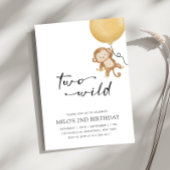 2ワイルドミニマリストモンキーセカンド誕生日 招待状