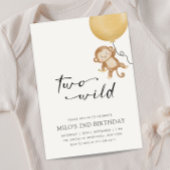 2ワイルドミニマリストモンキーセカンド誕生日 招待状