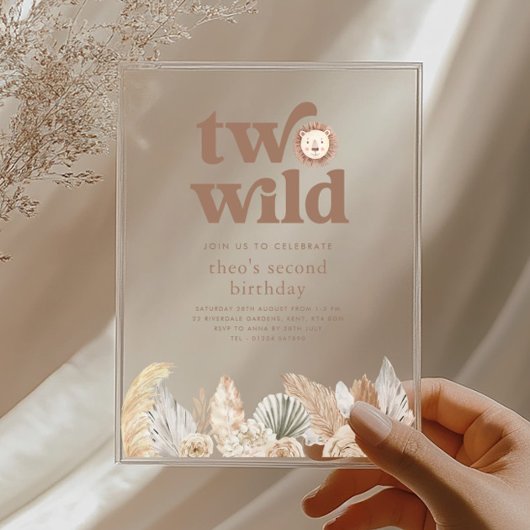 2ワイルドレトロニュートラル離れ誕生日招待状 アクリル招待状