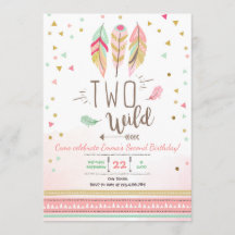 2ワイルド誕生日ガールピンク金ゴールド2ndボーホフェザー