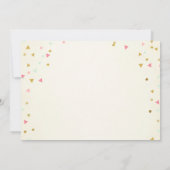 2ワイルド誕生日ガールピンク金ゴールド2ndボーホフェザー 招待状 (裏面)