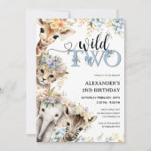 2ワイルド Boy Safari Jungle 2nd Birthday 招待状 (正面)
