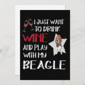 2ワインと私の遊ビーグルーで飲む 招待状 (正面/裏面)
