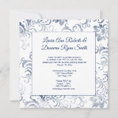 #2ヴィンテージダークブルーダマスクオーバーレイ披露宴のみ 招待状 (正面)