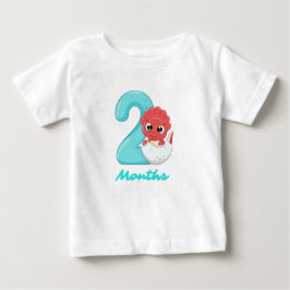 2ヶ月かわいい恐竜ベビーTシャツ ベビーTシャツ