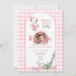 2ヶ間抜けース2ndバースデーピンク招待状 招待状