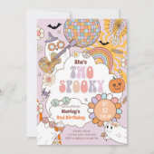 2不気味レトロハロウィーンガール第2誕生日 招待状 (正面)