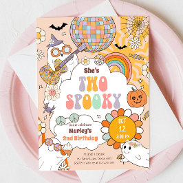 2不気味レトロハロウィーンガール第2誕生日 招待状
