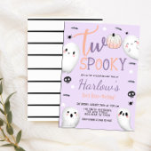 2不気味幽霊パステルパープルハロウィーン誕生日 招待状