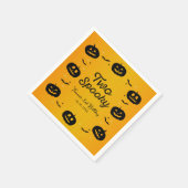 2不気味誕生日ハロウィーンカボチャ&こうもり スタンダードカクテルナプキン (角)