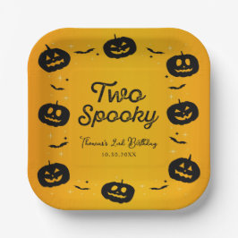 2不気味誕生日ハロウィーンカボチャ&こうもり ペーパープレート