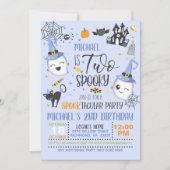 2不気味誕生日招待状 – 青 招待状 (正面)