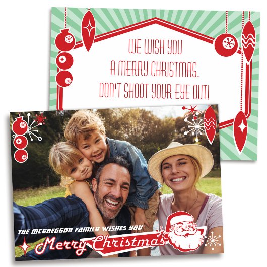 2世紀半ばモダンのクリスマス用フォトカード シーズンカード