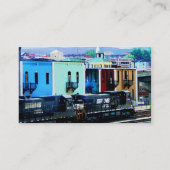 2両の機関車に牽引される列車 名刺 (裏面)