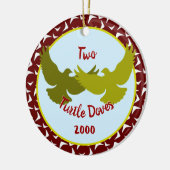 2亀の鳩 – カスタム年 セラミックオーナメント (左)