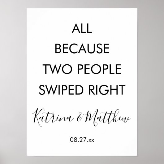 2人おもしろいが右にスワイプしたた結婚め ポスター (正面)