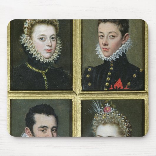 2人および2人の女性のポートレート マウスパッド (正面)