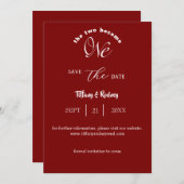 2人が一つの白救字・ブルゴーニュ 招待状 (正面/裏面)