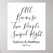 2人が右にスワイプしたたおもしろいめ結婚 ポスター (正面)