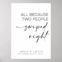 2人が右のサインをスワイプしたた結婚め