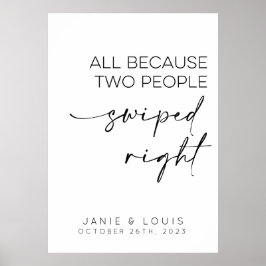 2人が右のサインをスワイプしたた結婚め ポスター
