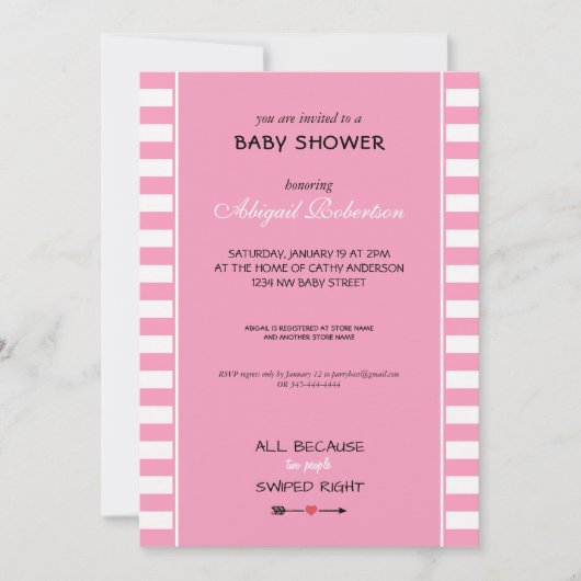 2人が右の赤ん坊シャワーをスワイプしたためすべて 招待状 (正面)