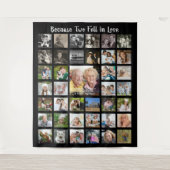 2人が恋に落ちたために記念写真コラージュ タペストリー (正面)