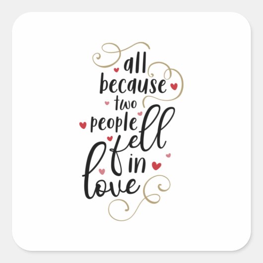 2人が恋に落ちたのでカップルの贈り物すべて スクエアシール (正面)