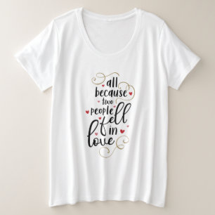 2人が恋に落ちたのでカップルの贈り物すべて プラスサイズTシャツ