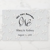 2人が蝶の花嫁と花婿にな結婚る スパークリングワインラベル (シングルラベル)