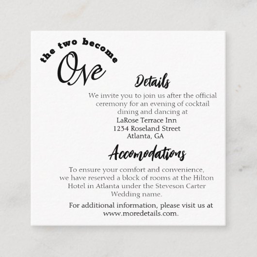 2人が1人の白になる エンクロージャーカード (正面)