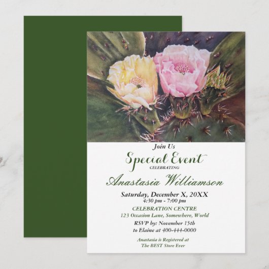 2人でのイベント招待状 招待状 (正面/裏面)