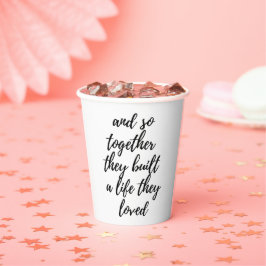 2人でライフ・ラブ結婚の紙カップを作る 紙コップ