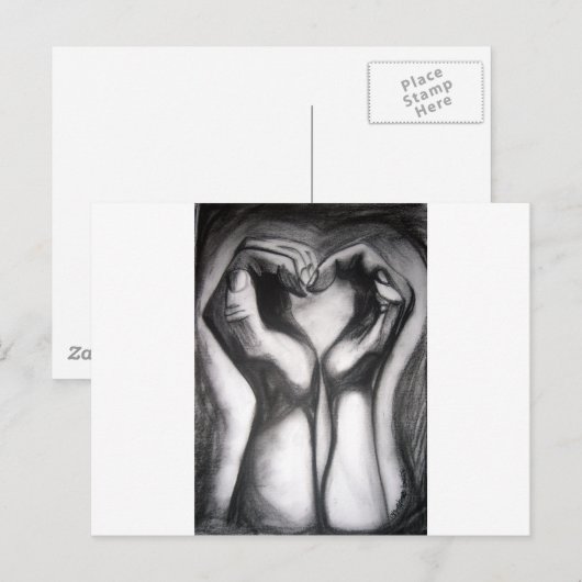 2人で1人のハート ポストカード (正面/裏面)