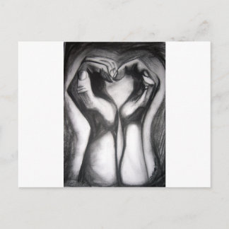 2人で1人のハート ポストカード