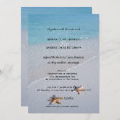 2人で|海·ラブ·スターフ結婚ィッシュ 招待状 (正面/裏面)