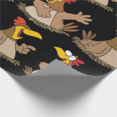 2人のおしゃべりの鶏 ラッピングペーパー (角)