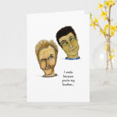 2人のおもしろい兄弟 カード (黄色い花)
