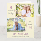 2人のお母さんの日を写真に撮ってくれて幸せ カード (正面)