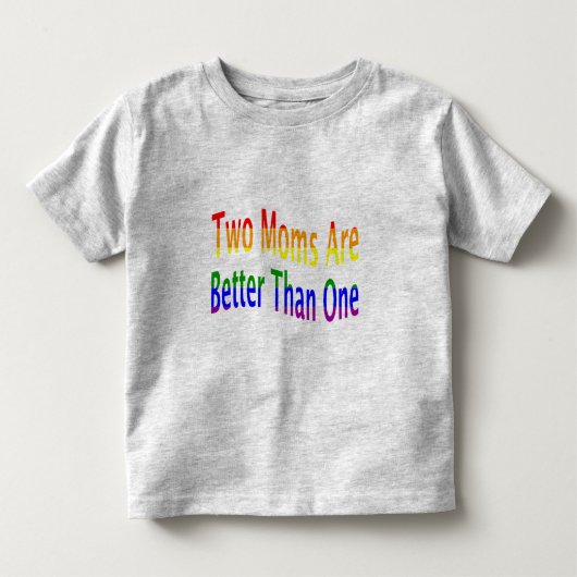 2人のお母さんはよくします(虹) トドラーTシャツ (正面)