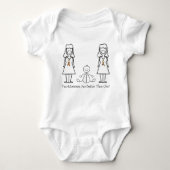 2人のお母さんは1つよりよいです ベビーボディスーツ (正面)