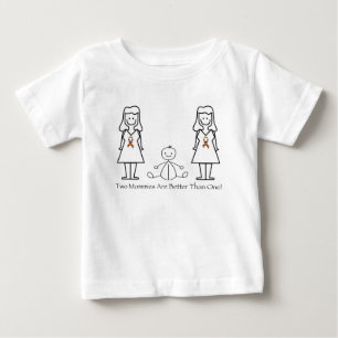 2人のお母さんは1つよりよいです ベビーTシャツ