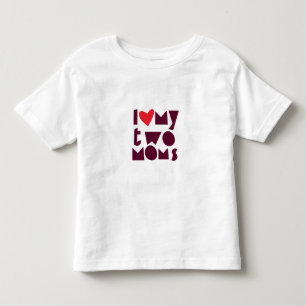 2人のお母さんを持つ子供のためのLGBTの支えるワイシャツ トドラーTシャツ