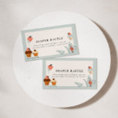 2人のお茶 |お茶パーティー赤ちゃんシャワーおむつラッフル エンクロージャーカード