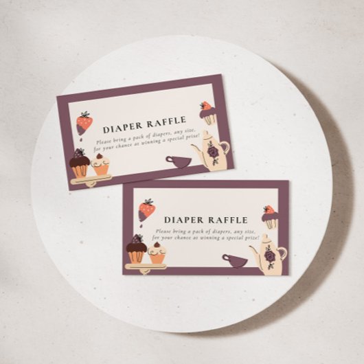 2人のお茶 |お茶パーティー赤ちゃんシャワーおむつラッフル エンクロージャーカード