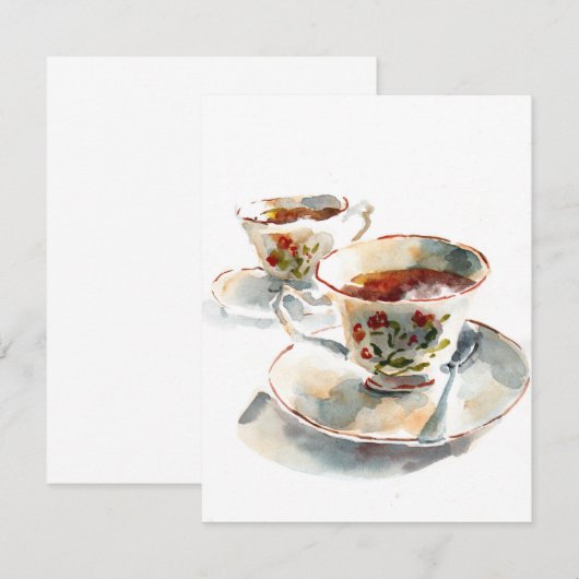 2人のお茶 ノートカード (正面/裏面)