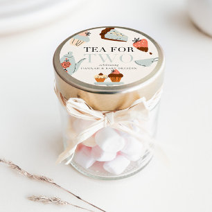 2人のお茶 Teaパーティー赤ちゃんシャワー ラウンドシール