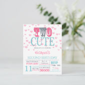 2人のかわいいバレンタインデー2日目の誕生日招待状 招待状 (スタンド正面)