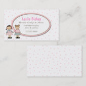 2人のかわいい女の子の演劇の日付カード コーリングカード (正面/裏面)