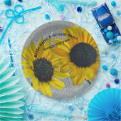 2人のひまわり結婚を合わせる ペーパープレート (パーティー)